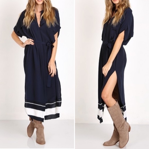 Faithful The Brand Dress Gigi Americana Button Stripe Casual Blue XS - Picture 1 of 16